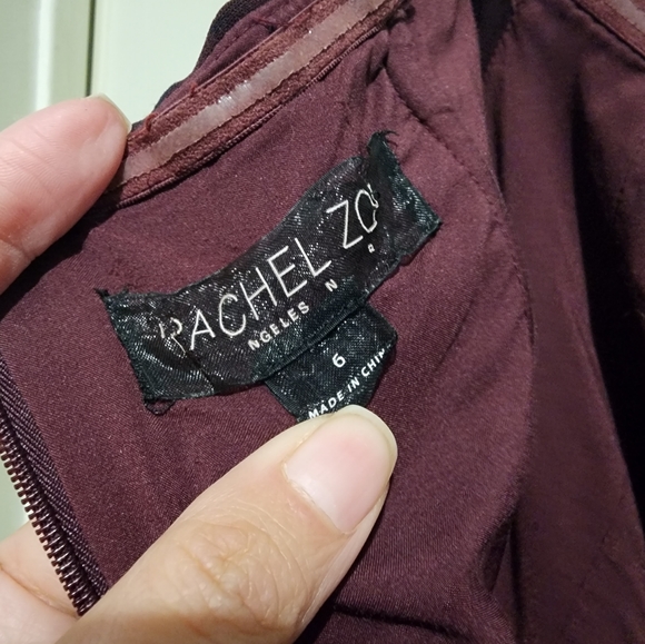 EUC Rachel Zoe Cabernet Devon Off the Shoulder Midi Dress Sz 6 - Picture 15 of 15